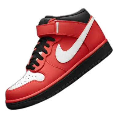 Chaussure Nike rouge et blanche avec le logo en noir sticker
