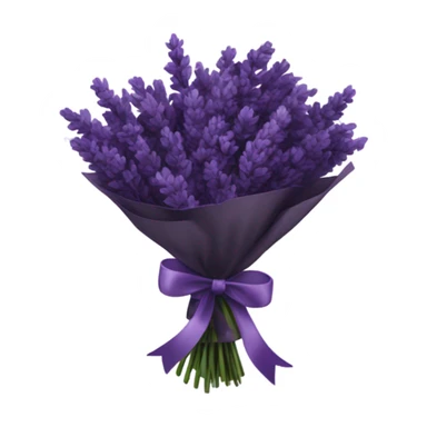 a beautiful aesthetic bouquet of dark purple  lavender tied with a silk purple ribbon sticker