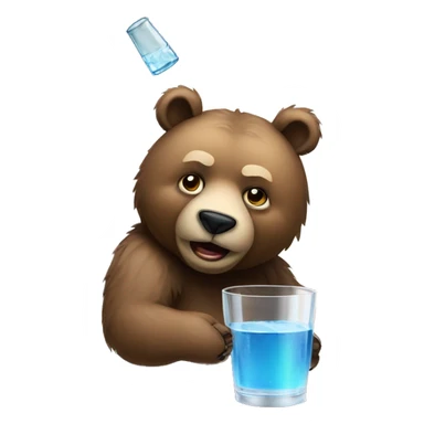 Bear with glass of vodka sticker