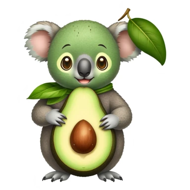 Koala dressed like an avocado sticker