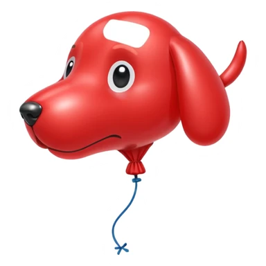 a ballon shaped like a dog red sticker