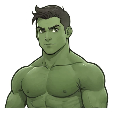 Athletic Tanned brunette male with abs and big arms sticker