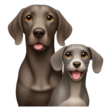 Weimaraner and an otter together sticker