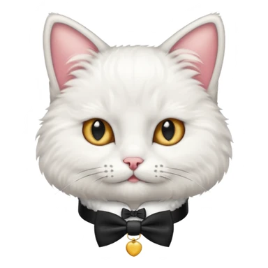 Cat with bow-tie collar, half body sticker