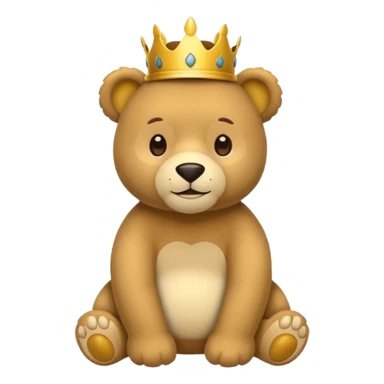 quiero que el emoji sea de un oso de peluche que tenga puesta una corona sticker