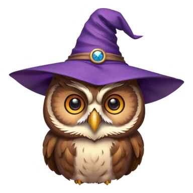 owl wear purple wicth hat sticker