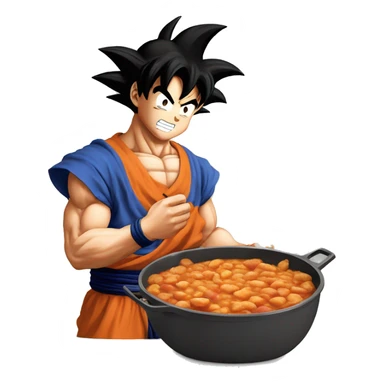 Son Goku mangeant du cassoulet  sticker