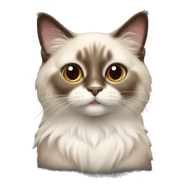 Ragdoll cat with brown face and ears sticker