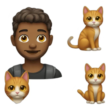 Humano con rasgos de gato sticker