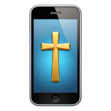 Un movil pero con una cruz por encima sticker