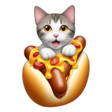 Cat inside a hot dog sticker