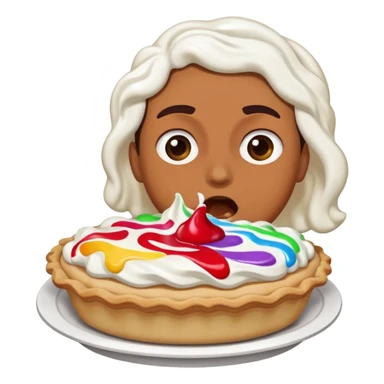 person getting hit in the face with a pie sticker