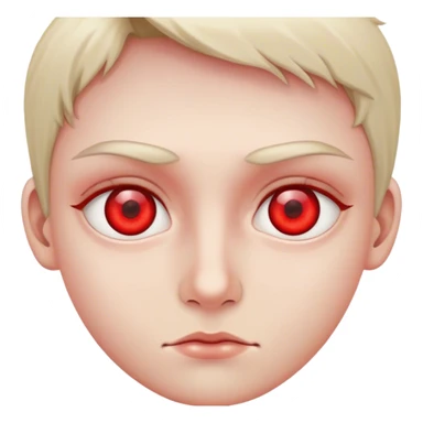 A very close intense red eye sticker