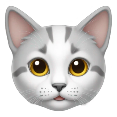 one cat grey and white sticker