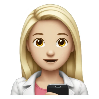 White skin Girl On hold phone sticker