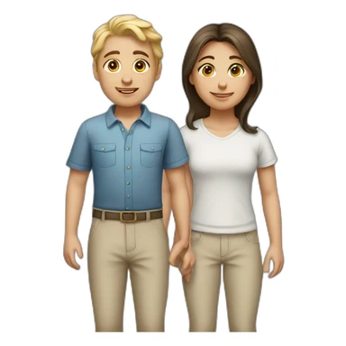 Three white siblings one female two male sticker