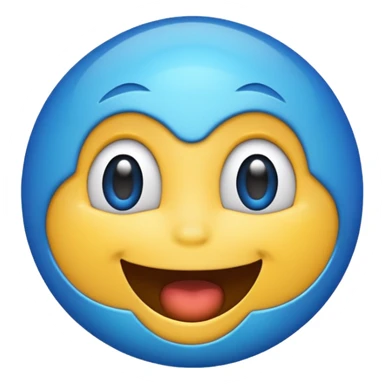 create a blue exited emoji sticker