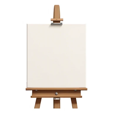 Cinematic Realistic image of a pristine canvas mounted on a sturdy wooden easel, with the canvas’ smooth surface and the easel’s detailed grain rendered in soft natural light, evoking a quiet moment of creative anticipation sticker