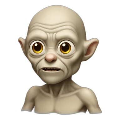 Gollum with a brown beard sticker