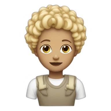 Black curly Kid and blond white mother sticker