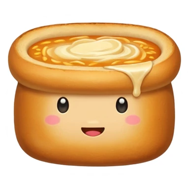 Cute Loaf of bread eating soup  sticker
