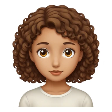 Girl with short curly hair a kid  sticker
