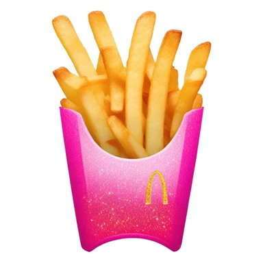 Pink ombre McDonald’s fries with glitter  sticker