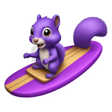 Purple squirrel riding a surdboard sticker
