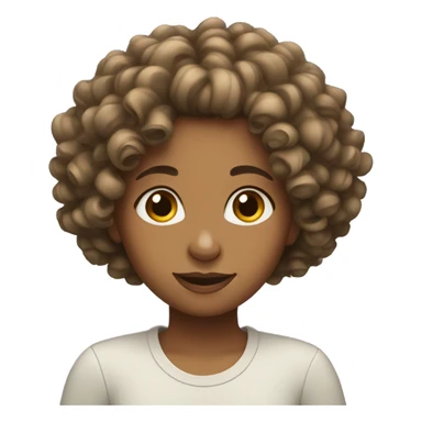 girl whit hair curly sticker