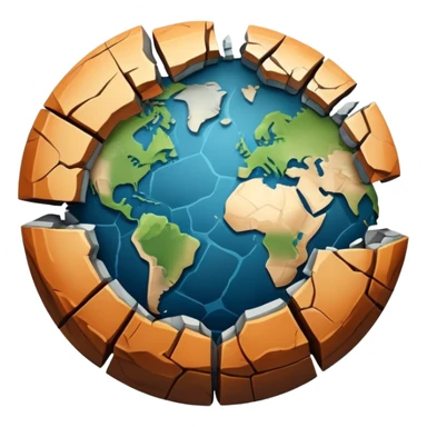 earth planet broken in half sticker