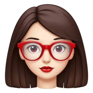 Brunette in red  white maltes glassespianista sticker