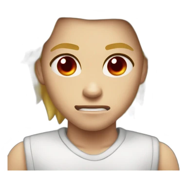 Angry dark poney red eyes blond hair sticker