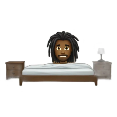 Black man dreadlock in a bedroom sticker