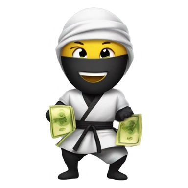 happy ninja with money sticker