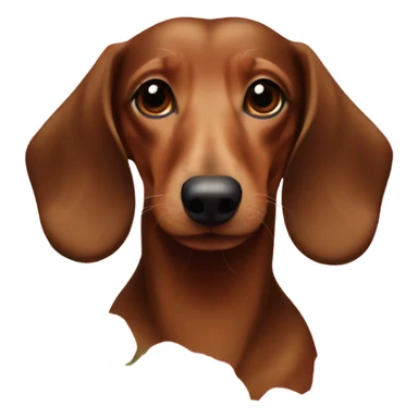 Brown long haired dachshund rose sticker