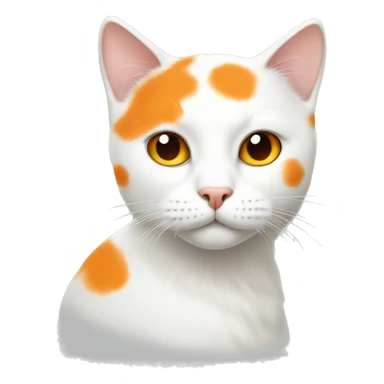 A white cat with some orange spots sticker