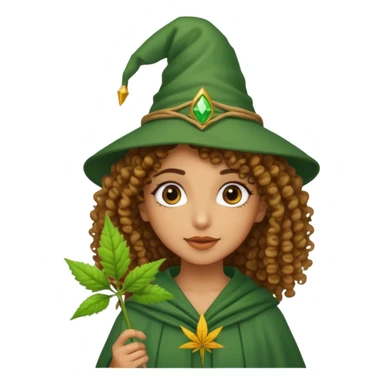 Curly head middle Easter girl as a weed wizard sticker