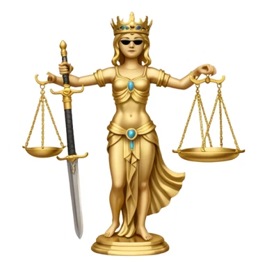 gold Justitia statue sticker