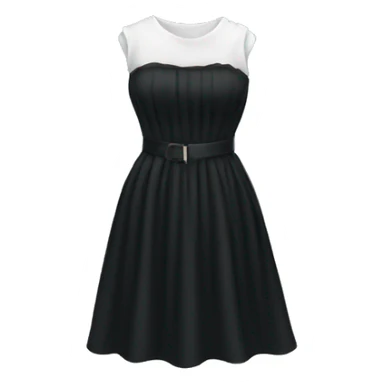 black dress with a white measuring tape around it sticker