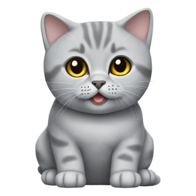 British shorthair grey cute kitty sticker
