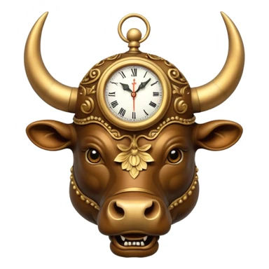 bull With clock on head sticker