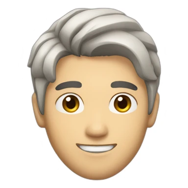 Asian man with a low taper, medium hair length, and slightly bleached hair. Very handsome sticker