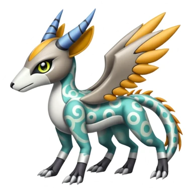 Colorful Meloetta-Wargreymon-Sergal-Pokémon-Digimon-Fakémon-fusion-hybrid-creature sticker