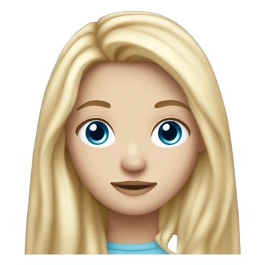 White girl with blue eyes and long blonde hair  sticker