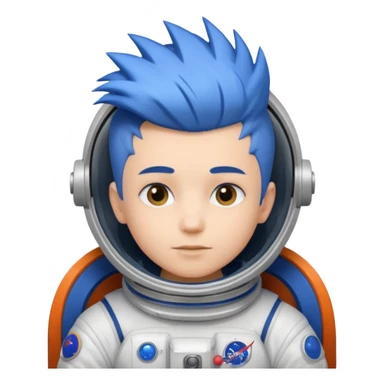 astronaut with short blue mohawk hair non helmet sticker