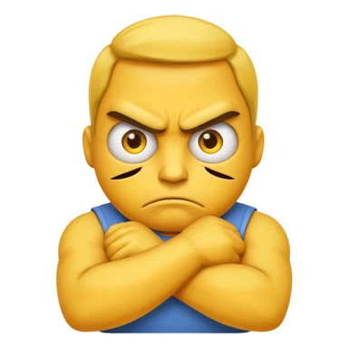 mad emoji with crossed arms sticker