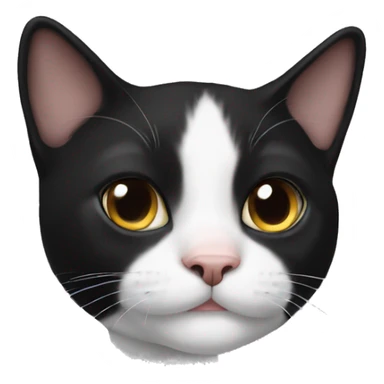 Tuxedo cat with black chin sticker