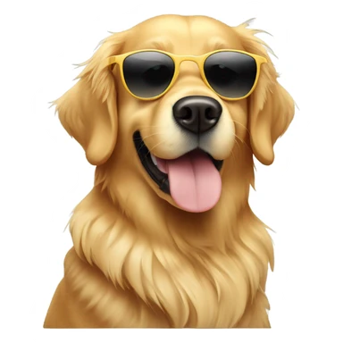 Golden retriever with sun glasses sticker