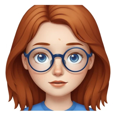 Brunette girl, with brown round glasses, and freckles and pale man with dirty blonde hair, freckles, blue eyes, and red beard. sticker