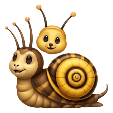 snail bear bee combination animal sticker